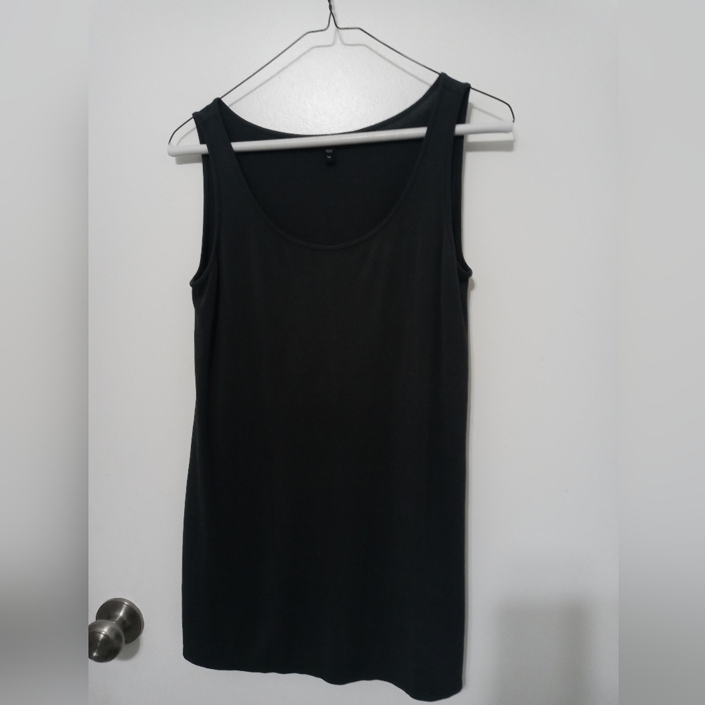 Eileen Fisher 100% Silk Dark Gray A line Tank Top XS
